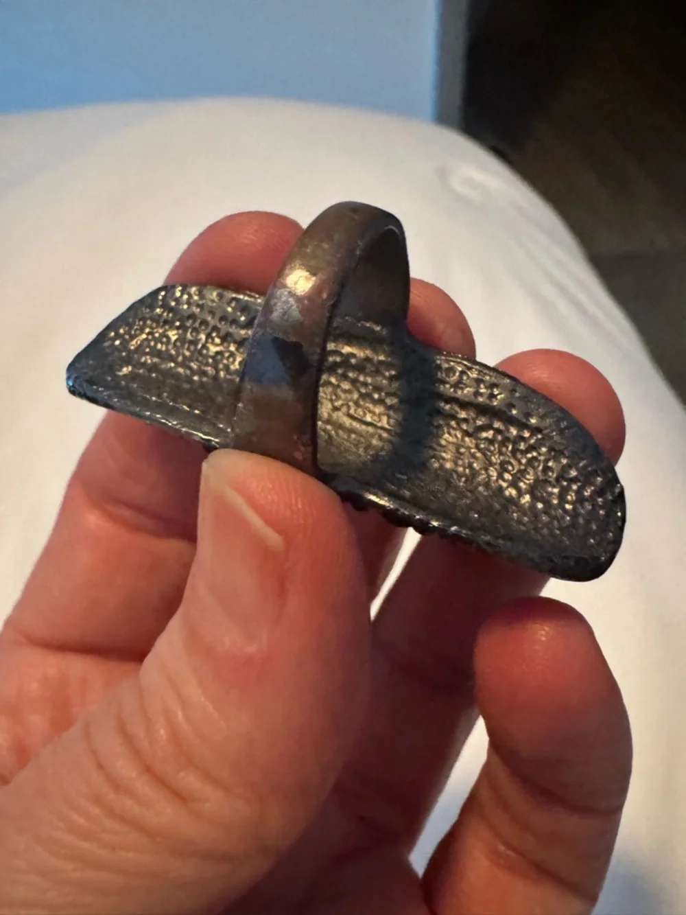 Embellished Gunmetal Rhinestone Statement Ring - Picture 5 of 6